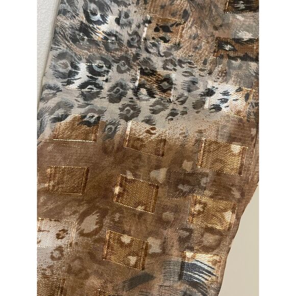 Women’s Gold Tan Brown Animal Print Infinity Scarf - Picture 5 of 6